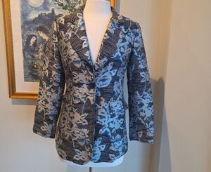 Derek Lam Blue and Gray Silver Blazer